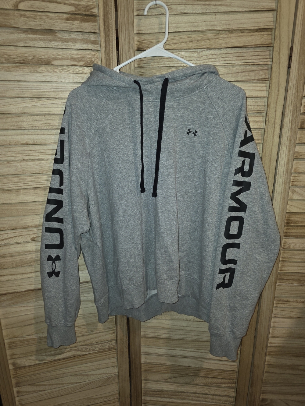 Under Armour Women's Crop Gray Logo Hoodie Sweatshirt